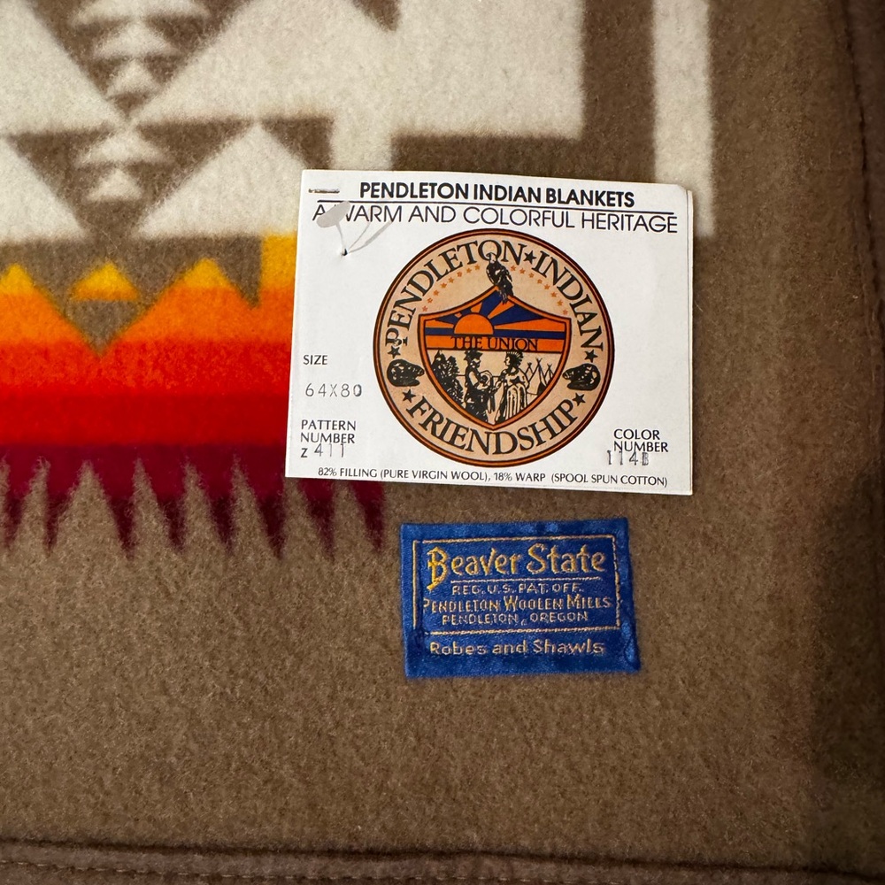 Gorgeous Pendleton Multicolor Pure virgin Wool 64x80 Blanket New with tags! - Picture 3 of 3